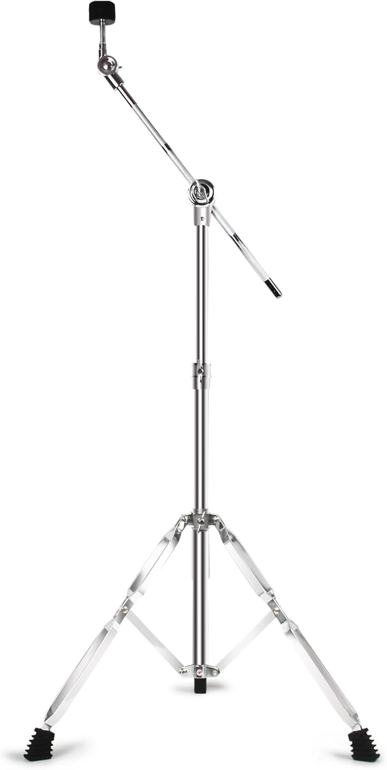 Seteol Boom Cymbal Stand, Adjustable Cymbal Stand for Drum Hardware Percussion Mount Holder Gear Set Drum Hardware Set for Mounting Crash, Ride, Splash Cymbals, Double Braced Legs with Rubber Feet - Image 1